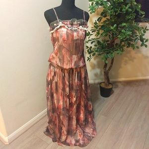 POIS 100% Silk Maxi Dress Size 40 Made in Italy